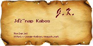 Jónap Kabos névjegykártya